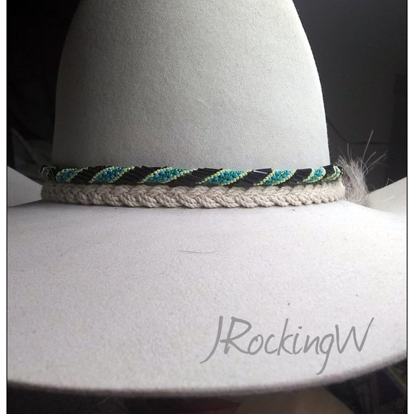 JRW Hand Made Cowboy  Black Green Hat Band main image 8